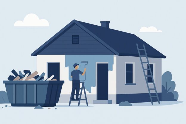 Illustration of dumpster rental for this project