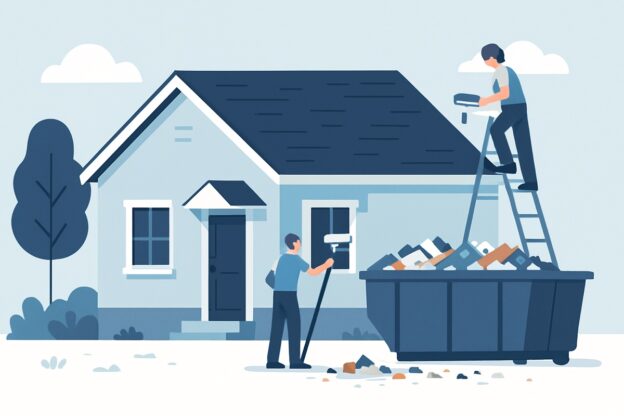 Illustration of dumpster rental for this project