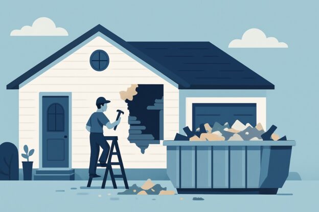 Illustration of dumpster rental for this project