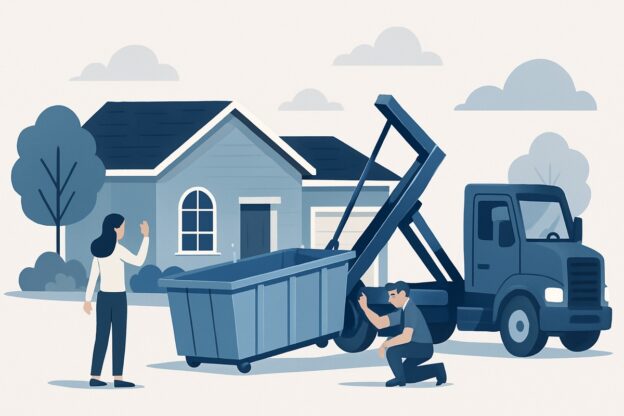 Illustration of dumpster rental for this project