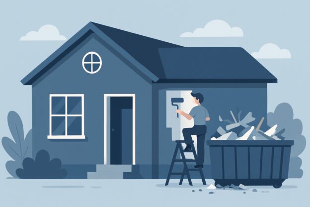 Illustration of dumpster rental for this project