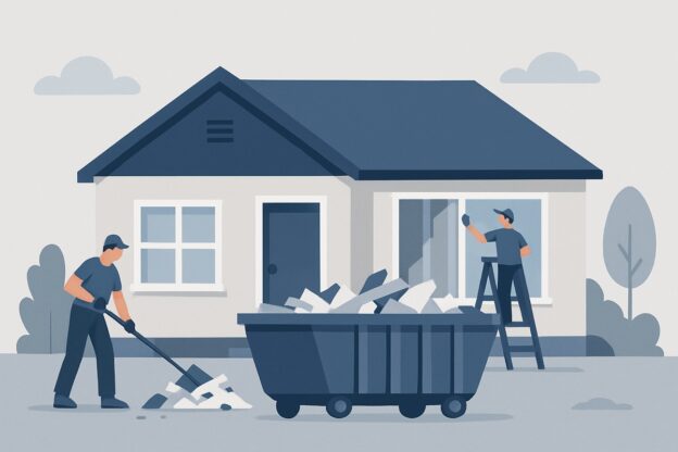 Illustration of dumpster rental for this project