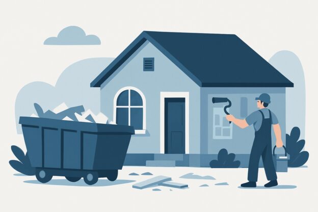 Illustration of dumpster rental for this project