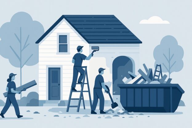 Illustration of dumpster rental for this project
